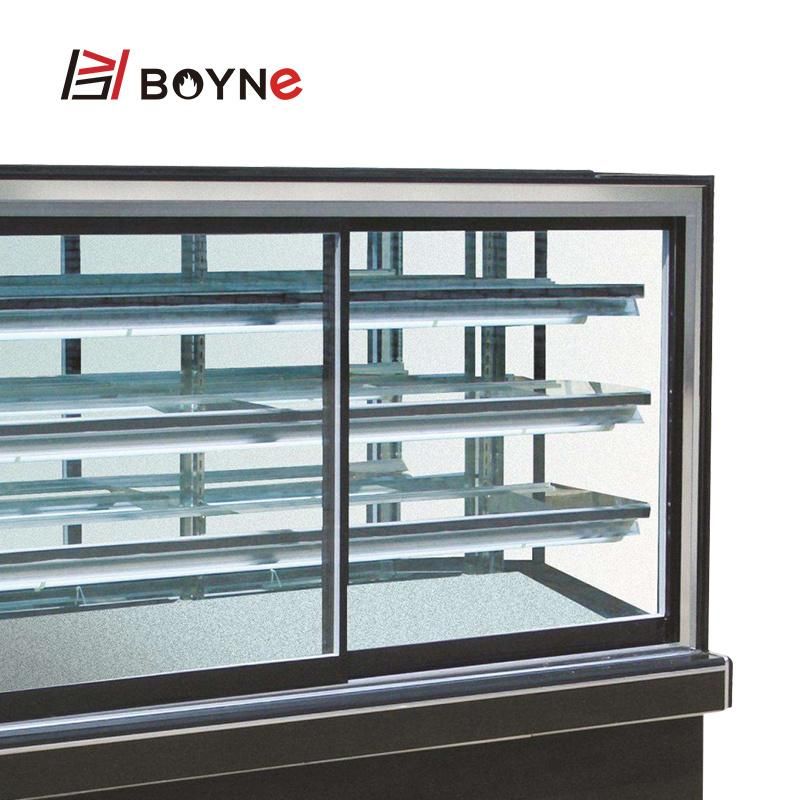 Bakery Shop Right Angle 3 Layer Marble Base Cake Chiller Showcase