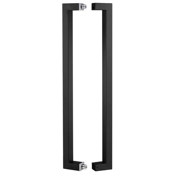 Pull Push Two Side Glass Door Handle Matte Black Paint Finish