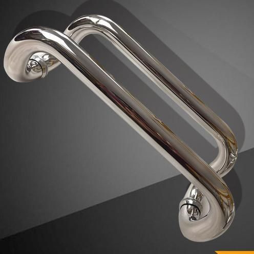 Stainless Steel 304 Pull Push Tube Glass Bathroom Door Handle