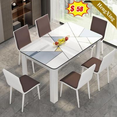 Modern Style Wholesale Metal Restaurant Indoor Furniture Dining Table with Metal Leg