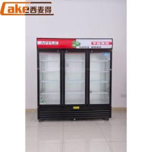 Vertical Single Glass Door Soft Drink Refrigerated Upright Display Freezer Showcase