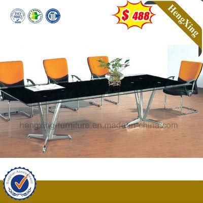 Modern Black Color Tempered Glass Office School Meeting Conference Table