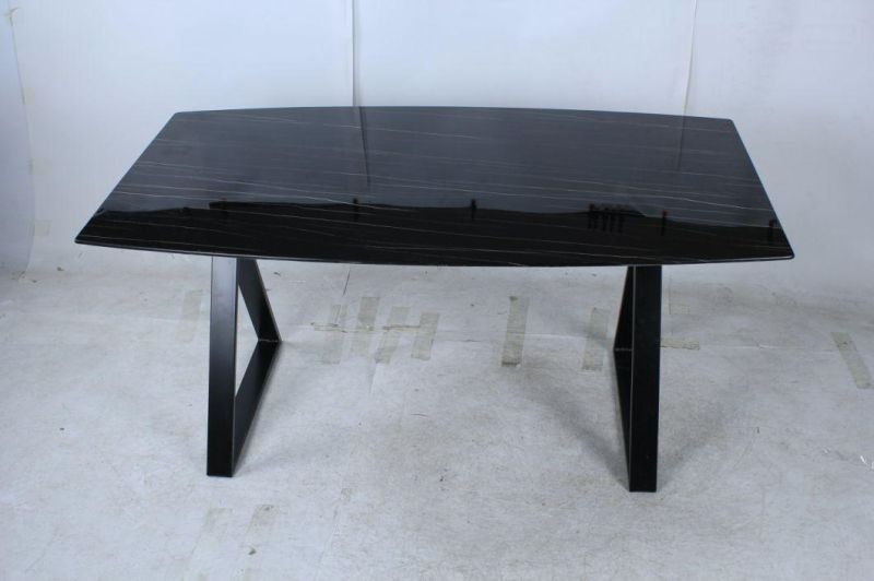 Home Dining Room Furniture Metal Marble Top Dining Table
