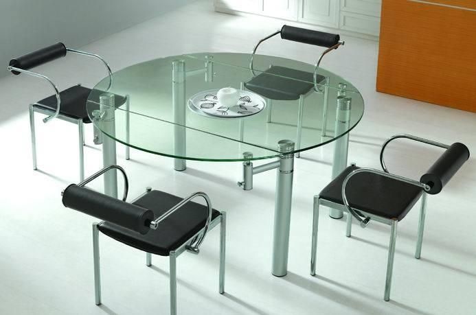 Clear Tempered Glass Dining Table