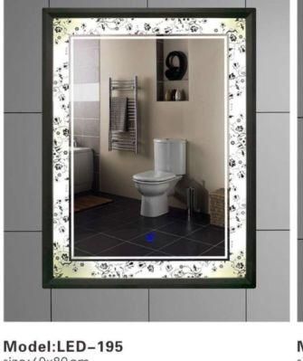 Stainless Steel Frame LED Backlit Bathroom Glass Smart Wall Mirror