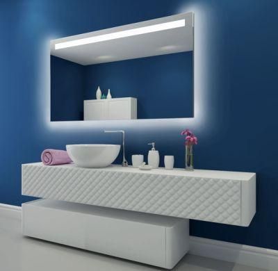 5mm Decorative Hotel Wall Mounted Illuminated Bathroom LED Mirror with IP44