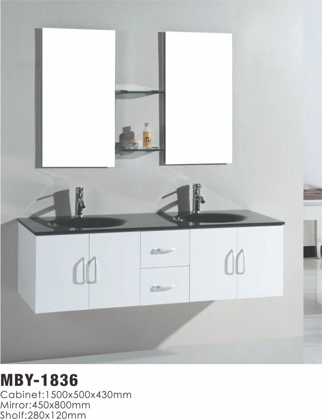 120cm White Bathroom Cabinet with Double Basin
