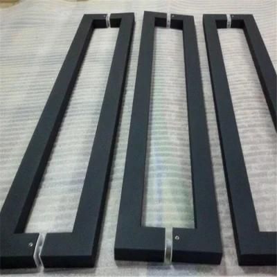 304 316 Stainless Steel Frame Glass Door Tube Double Handle Black Titanium Color