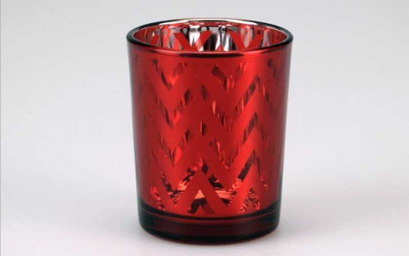 Amazon Hot Sale Customized Tealight Metallic Candle Glass Holder for Home Decor