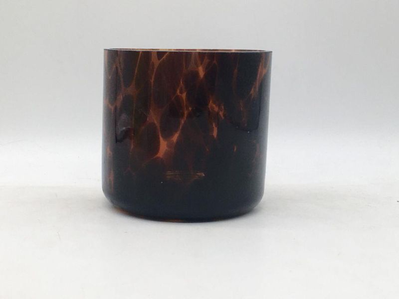 Glass Candle Holder with Leopard Print Various Pattern