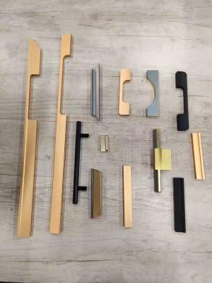 Aluminum Handle Processing Profile Anodized Golden/Silver/Black for Kitchen Cabinet/Wardrobe