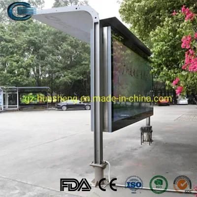 Huasheng Prefabricated Bus Stop Shelter China Bus Stand Factory Bus Station Manufacturer Advertising Flex Light Box Aluminium Bus Shelter