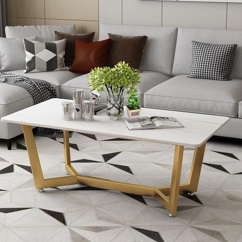 Luxury Design Home Hotel Furniture Tempered Glass Marble Top Golden Steel Dining Table