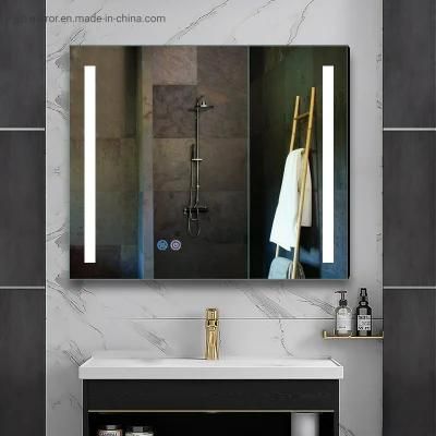 Decorative Smart Touch Switch Lighted Bathroom LED Mirror with Cabinet