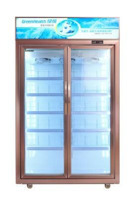 Upright Glass Door Freezer Showcase in Double Door
