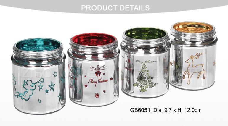 Wholesale Romantic Decorative Christmas Glass Candle Holder