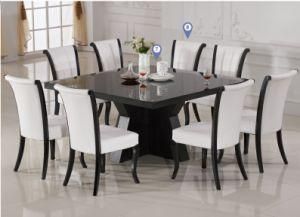 MDF Dining Room Glass Dining Table Set and Chair Tempered Glass Desk Modern Home Furniture