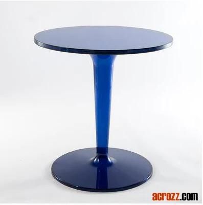 New Designer Furniture End Side Coffee Table Transparent Dining Table Creative Glass Looking Flower Pattern Side Table