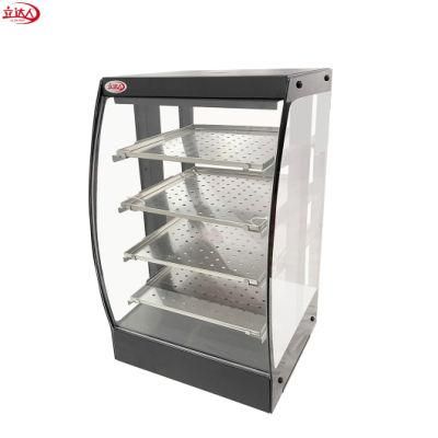 Restaurant Equipment Table Top Cake Warmer Display Cabinet Insulation Curved Glass Showcase Thermal Cupboard Kitchen Cabinets with 4 Shelves