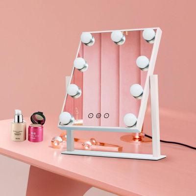 Salon Furniture Desktop LED Bulbs Lighted Mirror for Home Decor and Makeup