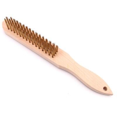 Wire Brush 4*16 European Style Heavy Light Household Cleaning Copper Wire Brush Wooden Handle