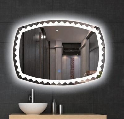 LED Modern Luxury Rectangle Household Items Wholesale Home Decor Dressing Silver Illuminated Wall Mirror