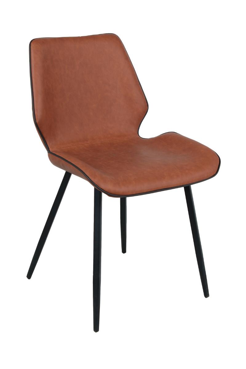 Modern Home Design Living Room Bedroom Dining Room Furniture PU Leather Metal Tube Black Powder Coating Office Chair Dining Chair