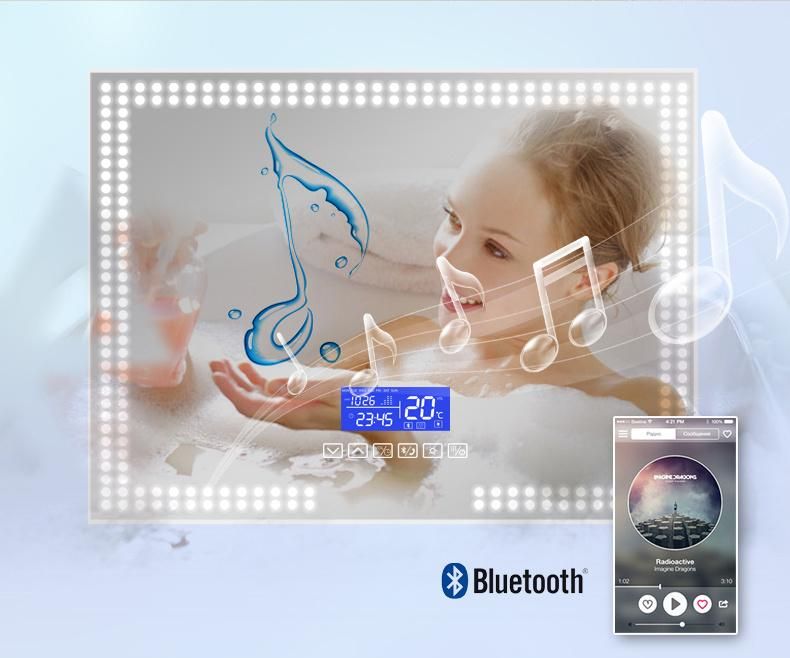 Bluetooth Speakers Anti-Fog Makeup Bath Mirror