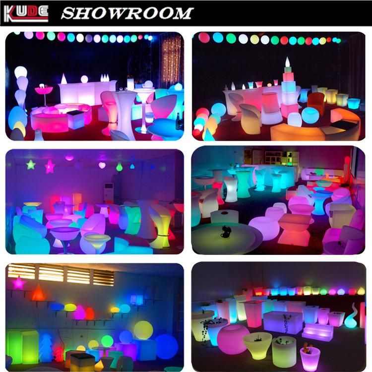 Color Changing Waterproof LED Light Highboy Glass Tables