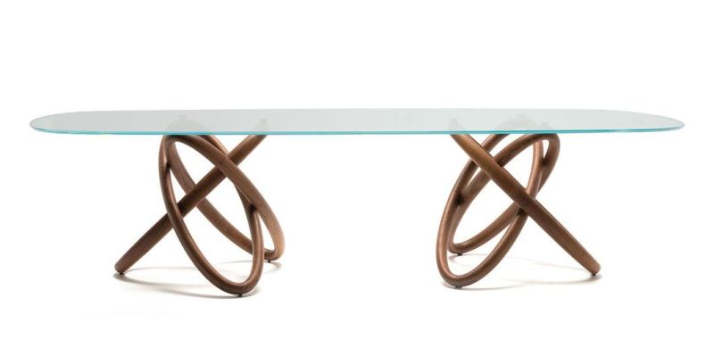 Cfd-02 Round Dining Table //Toughened Glass Top //Ash Solid Wood