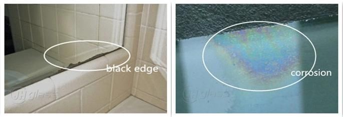 3mm Double Coated Green Painting Silver Glass Bathroom Mirror for Washing Room