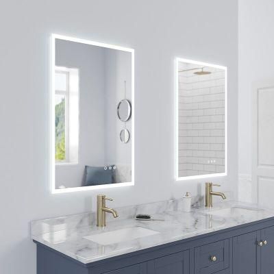 Jinghu Chinese Factory Vertical Horizontal Mounted Anti-Fog LED Illuminated Bathroom Mirror Home Decor Mirror