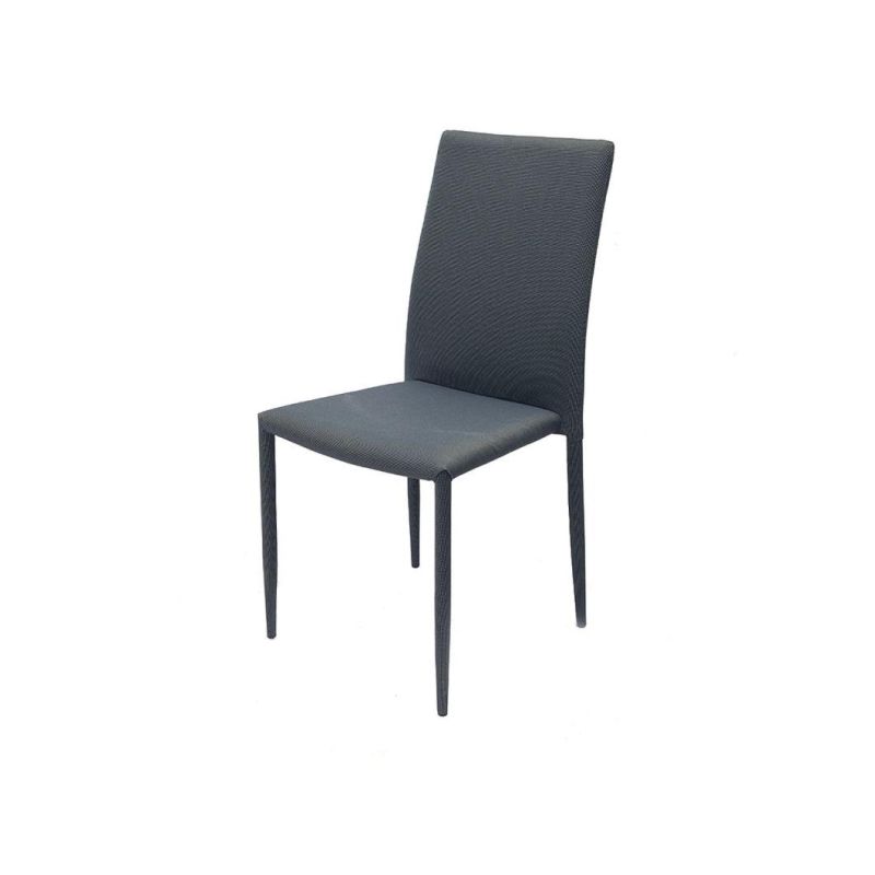 Home Dining Room Furniture Black PU Leather Seat Frame Dining Chair with Metal Legs