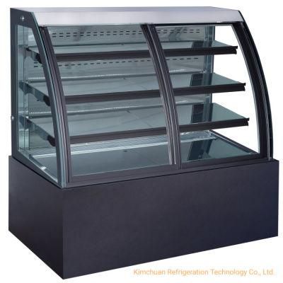 Front Sliding Doors Cake Showcase Chiller Display Commercial Deep Freezer Hotel Fridge Cabinet