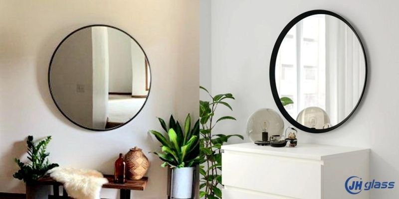 Modern and Contemporary Round Black & Golden & Silver & Rose Golden Aluminium Framed Bathroom Vanity Wall Mounting Mirror