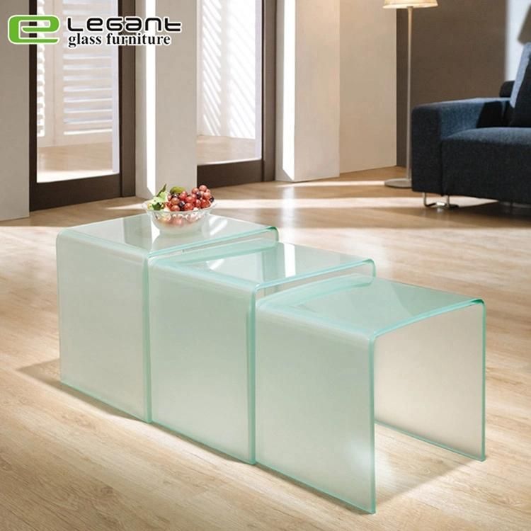 Modern Nest Glass Side Table Living Room Furniture