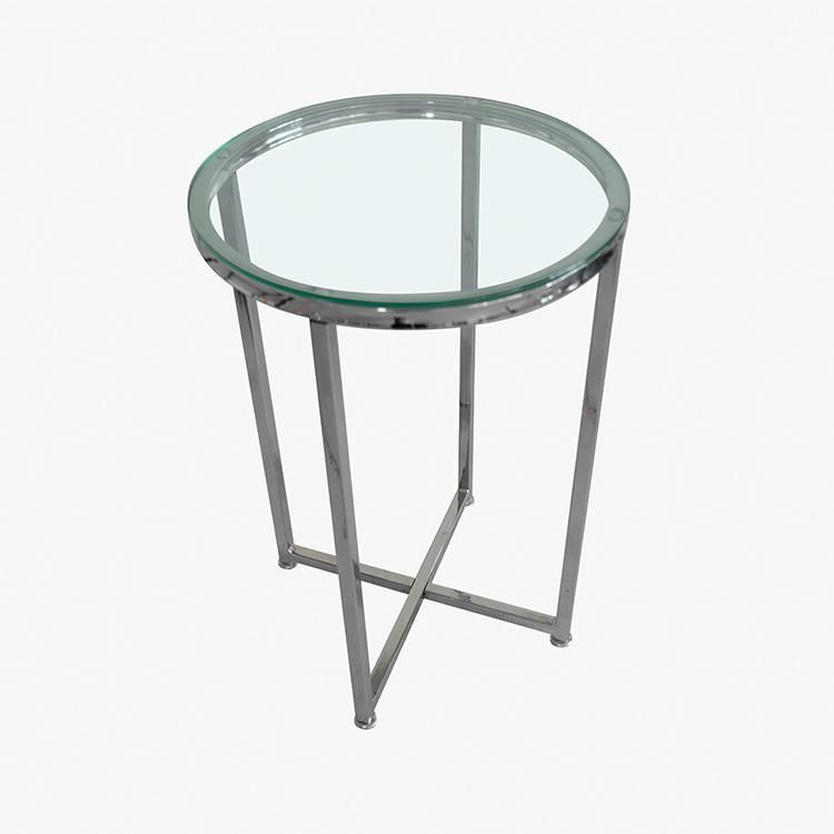 Metal Industrial Style Center Table Tempered Glass Coffee Table