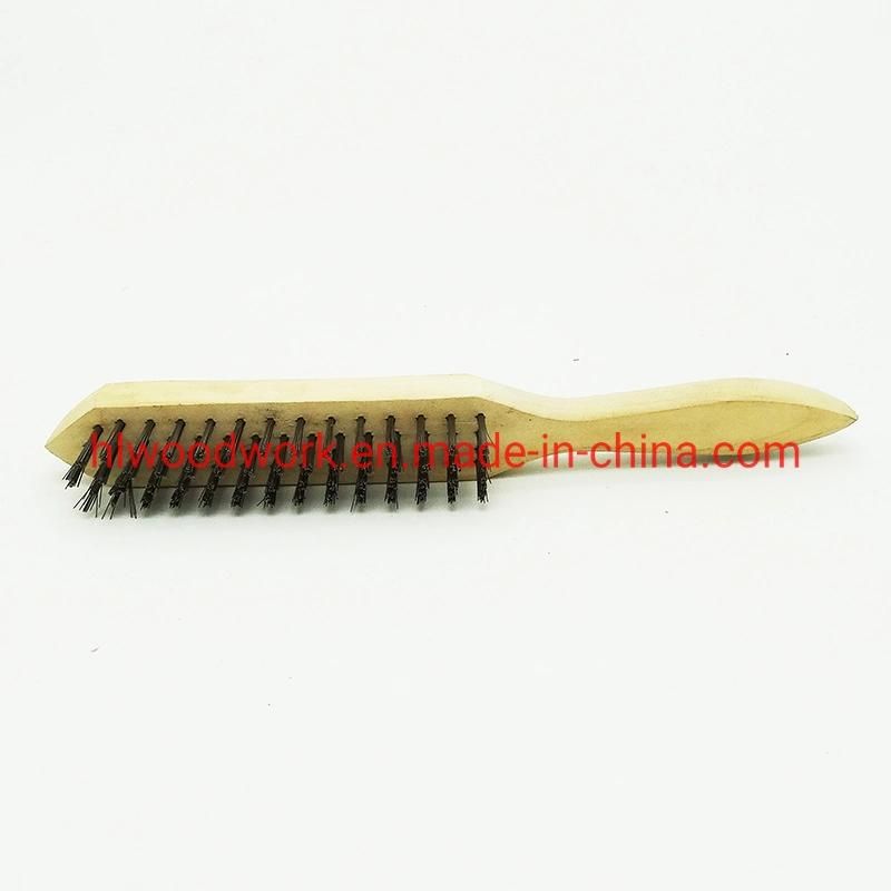 Brass Brush, Soft Brass Bristle Wire Brush, Wire Scratch Brush with Birchwood Handle Clean Metal Brush Raw Wooden Handle Brass Wire Brush