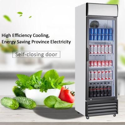 Single Glass Door Energy Drink Promotion Vertical Display Chiller Showcase