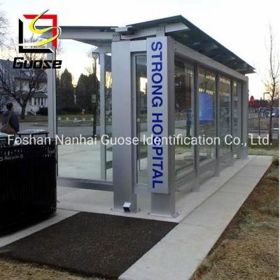 Customized Stainless Steel Tempered Glass Bus Stop Shelter for Sale