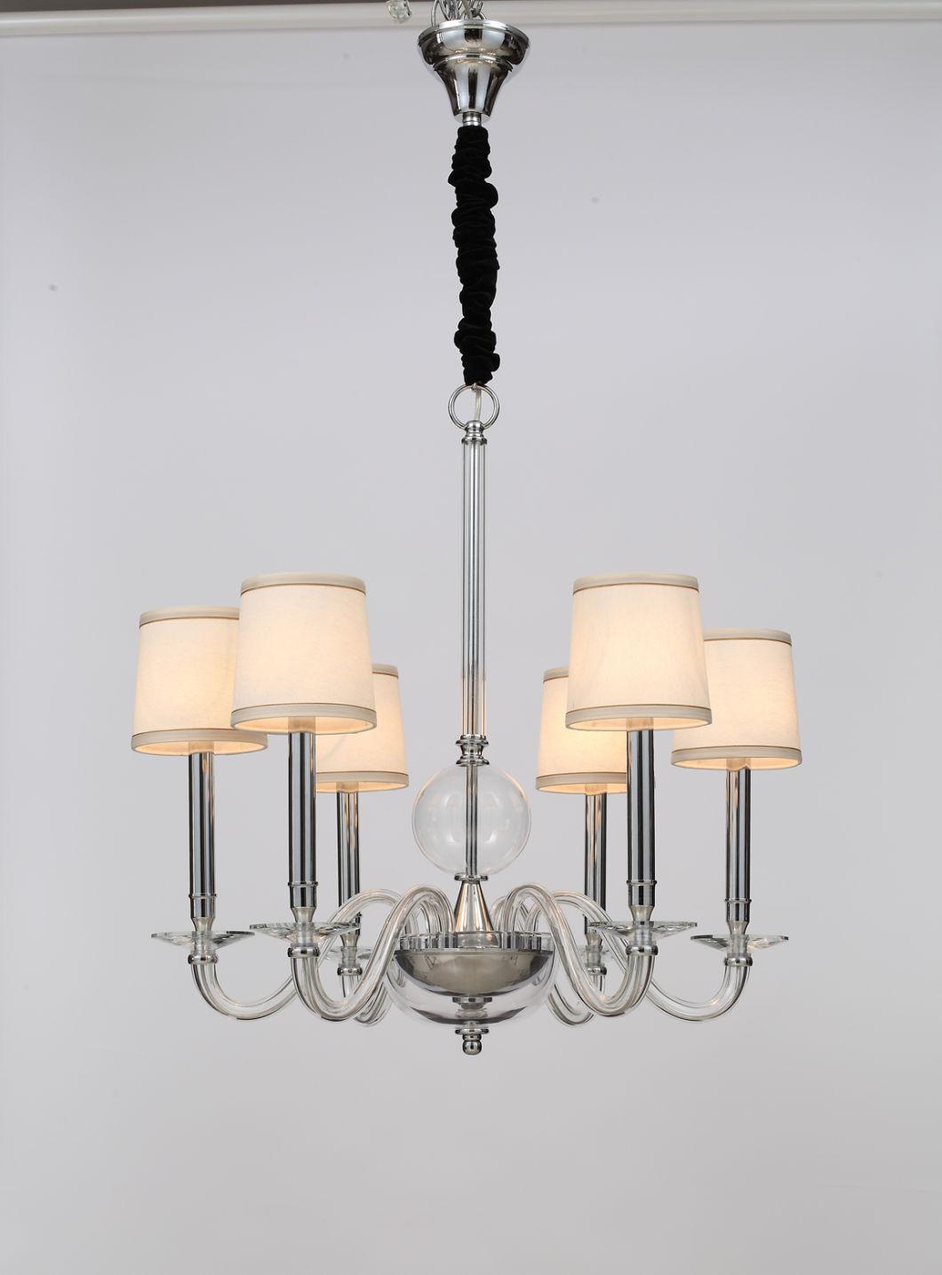 Modern Classic Delicate with Lampshade Living Room Glass Chandelier Lamp