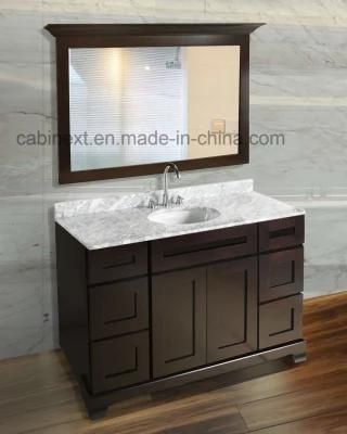 Solid Wood Vanity Bathroom Cabinets with Glass Mirror
