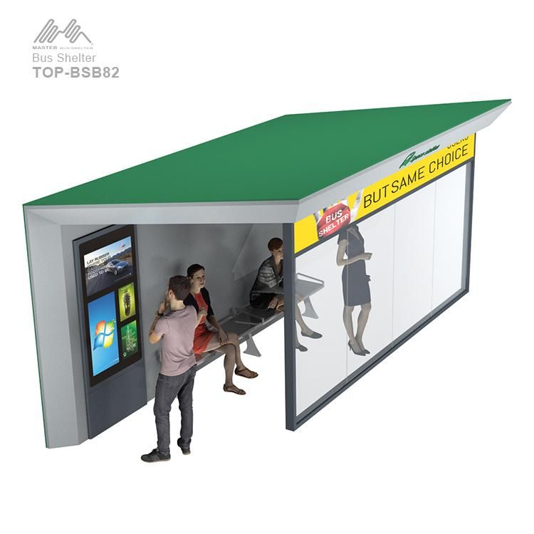 Outdoor Bus Shelter with Advertising Light Box