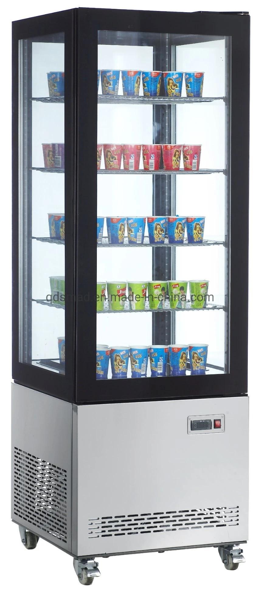 Dessert Shop Display Counters 4 Sides Glass Freezer Cooling Showcase