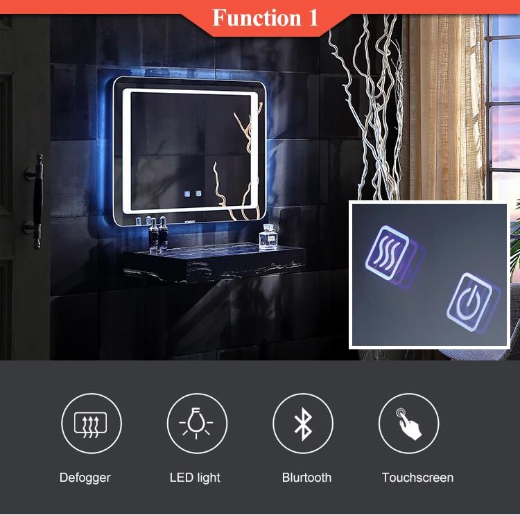 LED Lighted Bathroom Mirror Dimmable Touch Switch Anti-Fog Mirror