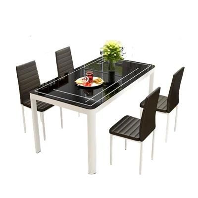 Small Modern Tempered Glass Table with Steel Frame