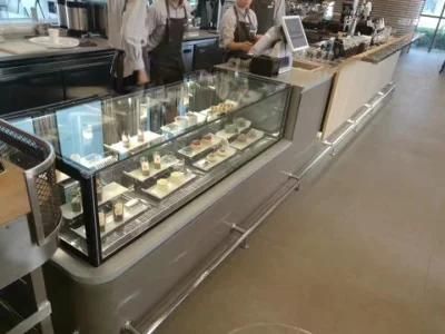 Pastry Display Refrigerator Equipment Glass Cake Showcase Curved for Bread Shop