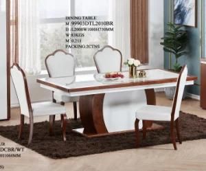 MDF Dining Room Glass Dining Table Set and Chair Tempered Glass Desk Modern Home Furniture