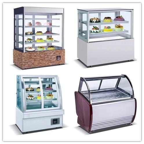 Fan Cooling Oval Glass Commercial Refrigerator Cake Showcase