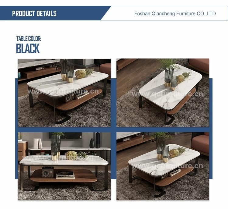 Wholesale Furniture Sofa Table Center Table Round Coffee Table with Stainless Steel Base